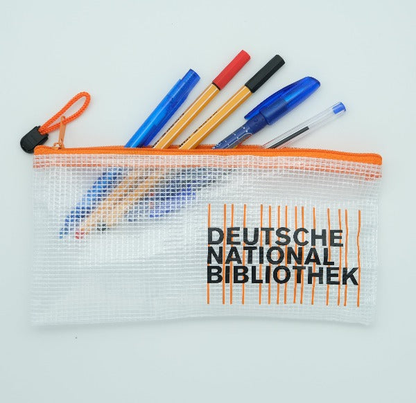aufbewahrung stifte Etui Mesh Bag mit DNB Logo – DNB Onlineshop